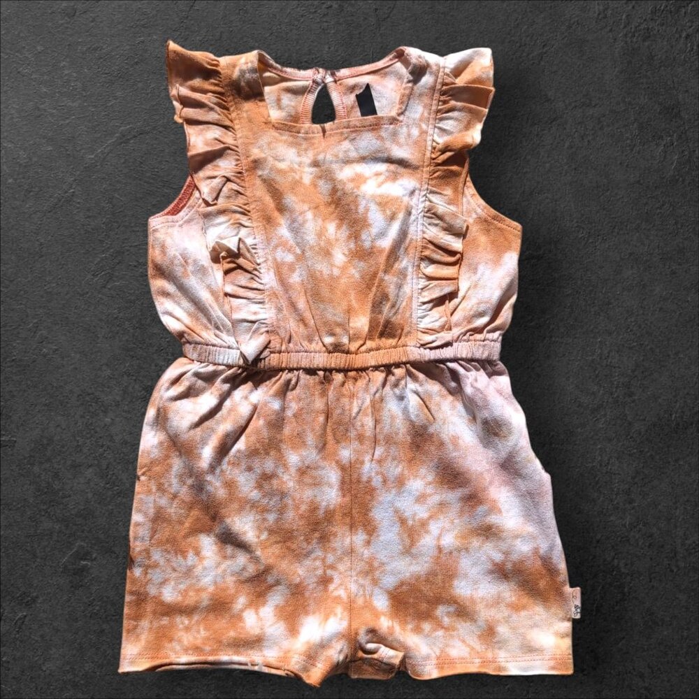 Primark pull-on Girls Summer Romper – Brown Tie Dye - Size 12M